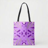 Paarse grijze kunst Deco Lattice Pattern Dames Sch Tote Bag (Voorkant)