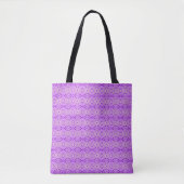Paarse grijze kunst Deco Lattice Pattern Dames Sch Tote Bag (Voorkant)