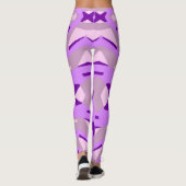 Paarse grijze kunst Deco Pattern Yoga Valentijn Leggings (Achterkant)