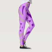 Paarse grijze kunst Deco Pattern Yoga Valentijn Leggings (Rechts)
