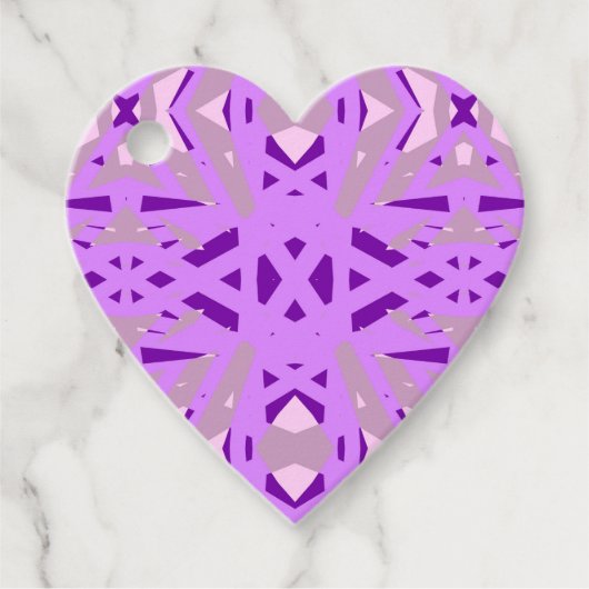 Paarse grijze kunst Deco Valentijn Verloving Fun L Bedankjes Labels (Voorkant)