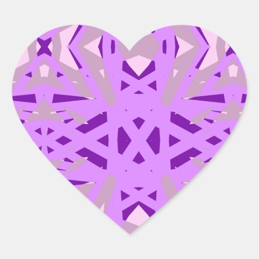 Paarse grijze kunst Deco Valentijn Verloving Fun L Hart Sticker (Voorkant)