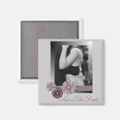 paarse grijze land madeliefje bruiloft magneet (Voorkant / Achterkant)