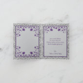 Paarse, grijze liefde harten bruiloft dank u kaart (Binnen)