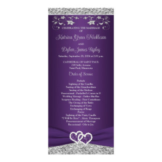 Paarse, grijze liefde harten bruiloft programma