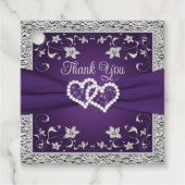 Paarse, grijze liefdesharten bruiloft gunst Label (Voorkant)