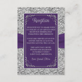 Paarse, grijze liefdesharten bruiloft receptie Kaa RSVP Kaartje (Achterkant)