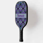 Paarse grijze Medley Boho Chic met naam Pickleball Paddle (Links)