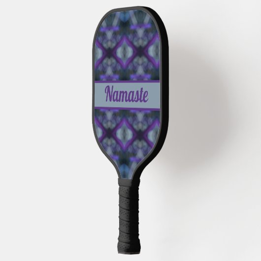 Paarse grijze Medley Boho Chic met naam Pickleball Paddle (Links)