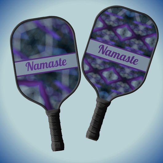 Paarse grijze Medley Boho Chic met naam Pickleball Paddle