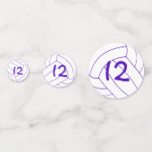 paarse grijze meisjes volleybal verjaardagsgewoont confetti (Achterkanten)