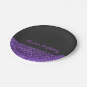 Paarse & Grijze Moderne Glam Sequins Chic Party Papieren Bordje (Gekanteld)