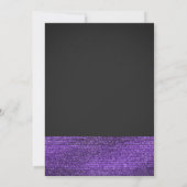 Paarse grijze moderne glamour sequins feest uitnod kaart (Achterkant)