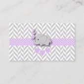 Paarse Grijze Olifant Baby shower Boekaanvraag Informatiekaartje (Voorkant)