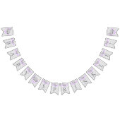 Paarse, grijze olifant Baby Sprinkle Vlaggetjes (Alle)