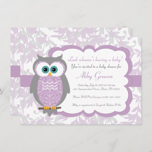 Paarse, grijze, ovende Babyschoenen - 730 Kaart (Voorkant / Achterkant)