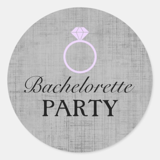 Paarse & Grijze Ring Design Bachelorette Sticker (Voorkant)