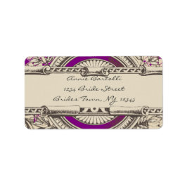 Paarse Grijze  RSVP-Terugkeeradres Etiket