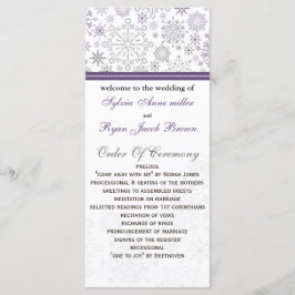 paarse grijze sneeuwvlok mod winter bruiloft progr programmakaart
