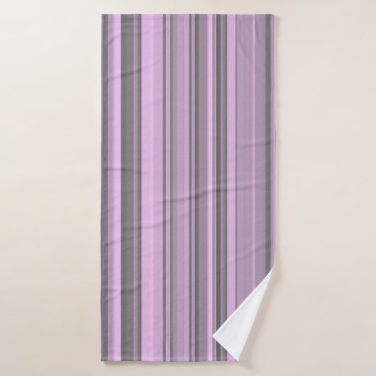 Paarse grijze strepen badhanddoek (Badhanddoek)