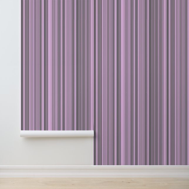 Paarse Grijze Strepen Behang (Applicatie)