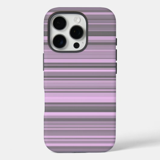 Paarse Grijze Strepen Case-Mate iPhone Case (Achterkant)