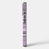 Paarse Grijze Strepen Case-Mate iPhone Case (Achterkant / Links)