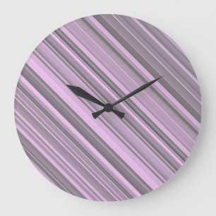 Paarse grijze strepen grote klok