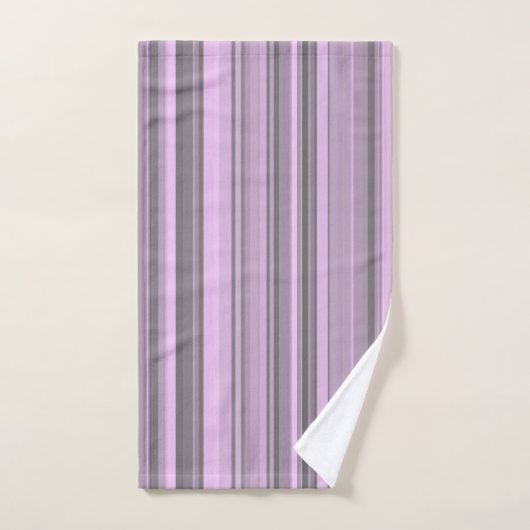 Paarse grijze strepen handdoek (Handdoek)