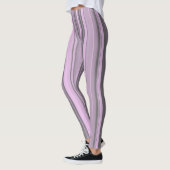 Paarse grijze strepen leggings (Links)
