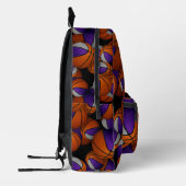 paarse grijze team kleuren basketballen patroon bedrukte rugzak (Links)