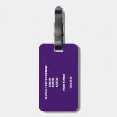 paarse grijze teamkleuren monogrammen basketbal bagagelabel (Achterkant verticaal)