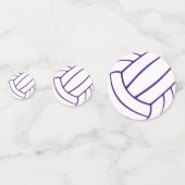 Paarse grijze teamkleuren volleybal verjaardag confetti (Achterkanten)