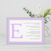 paarse grijze uitnodiging (Staand voorkant)