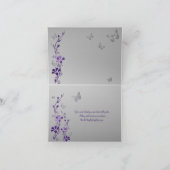 Paarse Grijze Vlinder Bloem Foto Bedankkaart (Binnen)