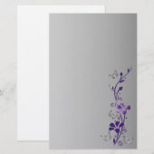 Paarse, grijze vlinderstationering briefpapier (Voorkant / Achterkant)