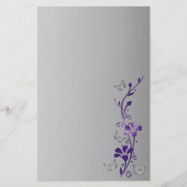 Paarse, grijze vlinderstationering briefpapier