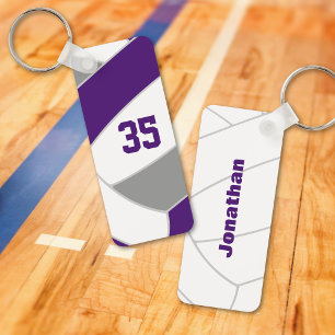 paarse grijze volleybalclub team spirit cadeaus sleutelhanger