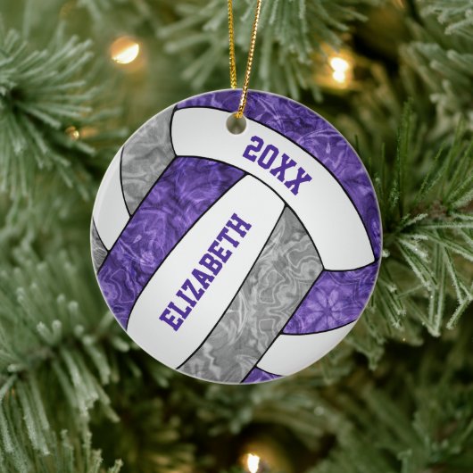 paarse grijze volleybalplokleuren keramisch ornament (Boom)
