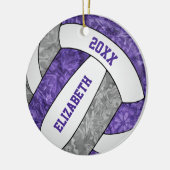 paarse grijze volleybalplokleuren keramisch ornament (Links)