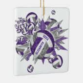 paarse grijze volleybalsport keramisch ornament (Rechts)