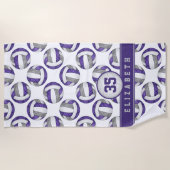 paarse grijze volleybalteam kleuren cadeaus strandlaken (Voorkant)