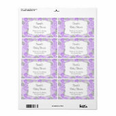 Paarse Grijze Waterfles gunst - pas het aan! Etiket (Full Sheet)