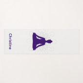 Paarse-Grijze Yoga Pose en Aangepaste Naam Yogamat (Voorkant (horizontaal))