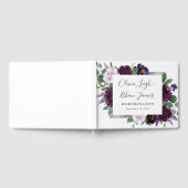 Paarse grijze zilver Waterverf Peony Fall Wedding Gastenboek (Volledig)