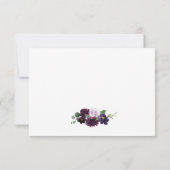 Paarse grijze zilver Waterverf Peony Fall Wedding RSVP Kaartje (Achterkant)