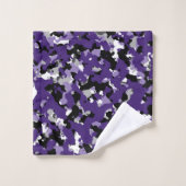 Paarse grijze zwarte Camouflage Camouo Print Bad Handdoek (Wasdoekje)