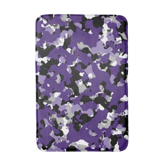 Paarse grijze zwarte Camouflage Camouo Print Badmat (Voorkant Verticaal)