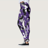 Paarse grijze zwarte Camouflage Camouo Print Leggings (Links)