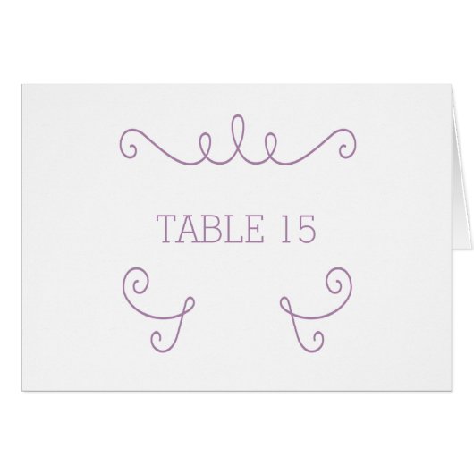 Paarse grillige Kaart van het Vlaamse Tafelnummer (Voorkant Horizontaal)